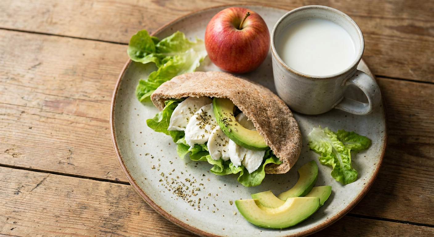 Plated 07:30 Fresh Mozzarella and Lettuce Breakfast Pocket